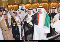 الشيخ فهد سالم العلي الصباح خلال حفل عشاء اقامه على شرفه السيد ناصر البراك الرشيدي 